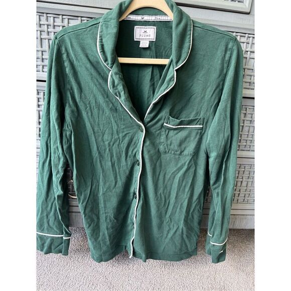 PETITE PLUME LUXE PIMA EVERGREEN PAJAMA TOP, XS $68 E28 - Picture 3 of 7